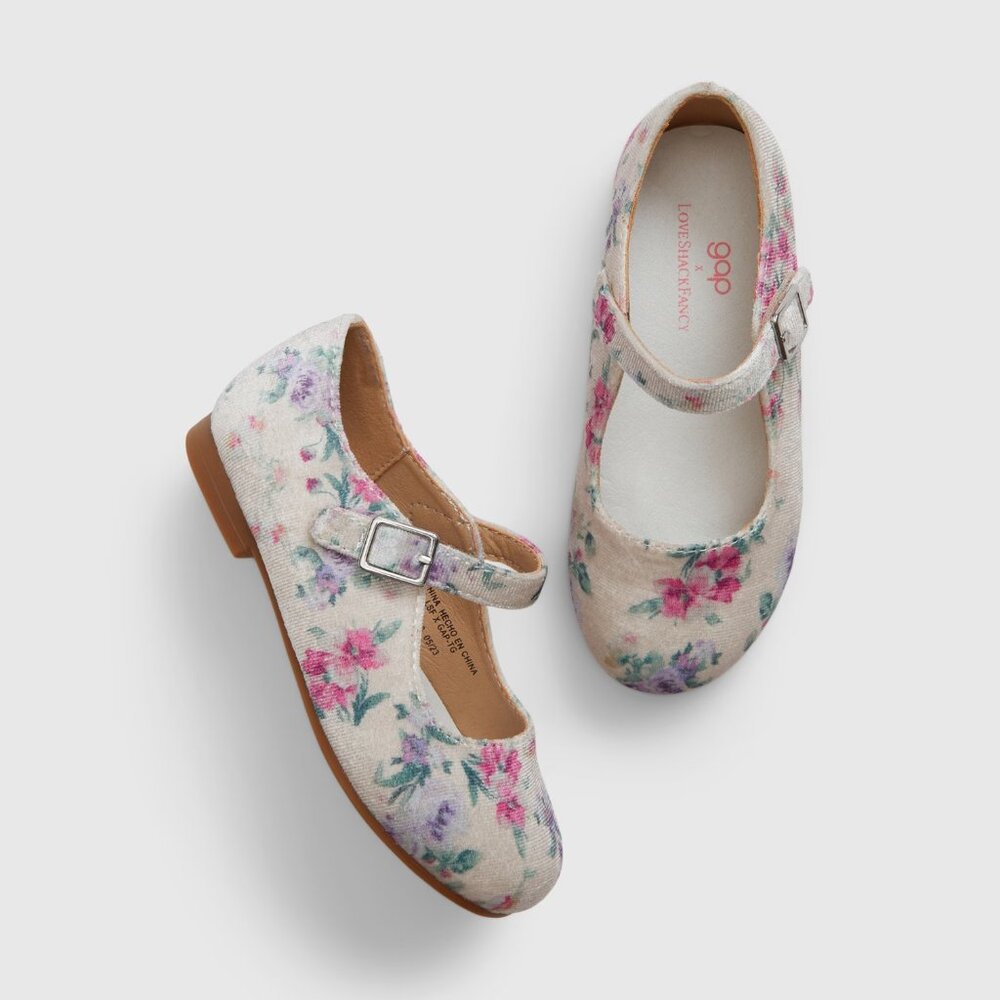 Gap LoveShackFancy Toddler Floral Mary Jane Shoes 8 | floral mix